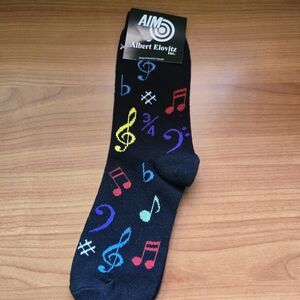 Black Musical Note Socks
